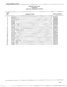 Control Housing And Parts Page 2 Diagram and Parts List for 6347B  Frigidaire Washer