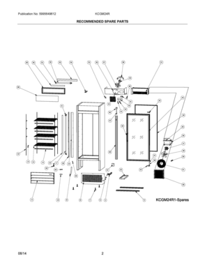 02 - RECOMMENDED SPARE PARTS Diagram and Parts List for KCGM24RW  Frigidaire Refrigerator