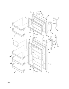 Door Diagram and Parts List for FFHT2126PB0  Frigidaire Refrigerator