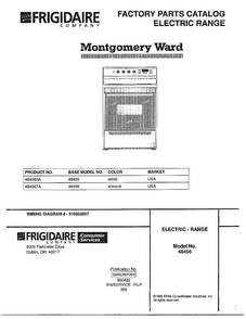 Electric Range Front Cover Diagram and Parts List for 484560A  Frigidaire Range