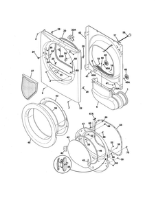 Front Panel/lint Filter Diagram and Parts List for FFSE5115PW2  Frigidaire Dryer