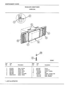 Room Air Conditioner Page 7 Diagram and Parts List for 5129A  Frigidaire Air Conditioner