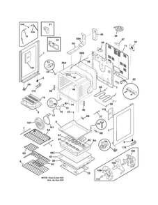 Body Diagram and Parts List for CGEF3055MFF  Frigidaire Range