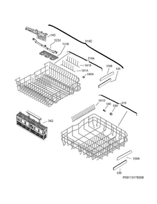 Racks Diagram and Parts List for EI24ID30QS3B  Electrolux Dishwasher