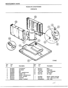 Room Air Conditioner Page 3 Diagram and Parts List for 5367B  Frigidaire Air Conditioner
