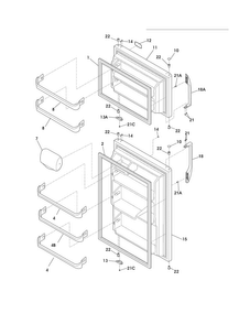 Door Diagram and Parts List for FFHT1814LB6  Frigidaire Refrigerator
