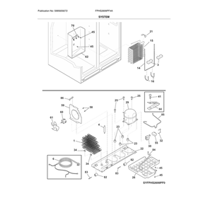 System Diagram and Parts List for FPHS2699PF4A  Frigidaire Refrigerator