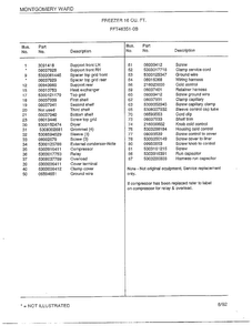 Freezer 16 Cubic Feet Page 6 Diagram and Parts List for 46351-0B  Frigidaire Freezer