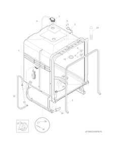 Tub Diagram and Parts List for LFID2422RF3B  Frigidaire Dishwasher