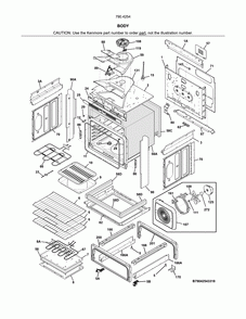 Body Diagram and Parts List for 79042543318  Kenmore Range