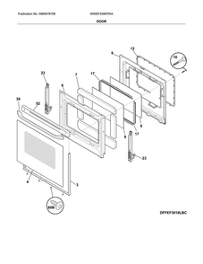Door Diagram and Parts List for WWEF3008TWA  Westinghouse Range