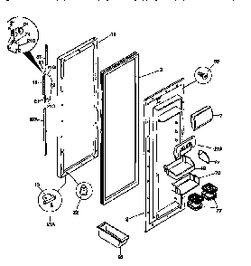 Fresh Food Door Diagram and Parts List for 25358687890  Kenmore Refrigerator