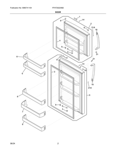 Door Diagram and Parts List for FFHT2022AB2  Frigidaire Refrigerator