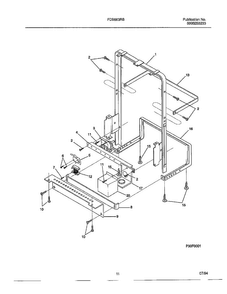 Dishwasher Page 10 Diagram and Parts List for 766  Frigidaire Dishwasher