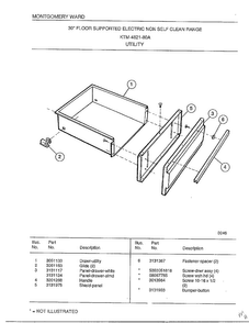 Utility Diagram and Parts List for 4821A  Frigidaire Range