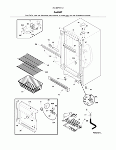 Cabinet Diagram and Parts List for 25322742412  Kenmore Freezer