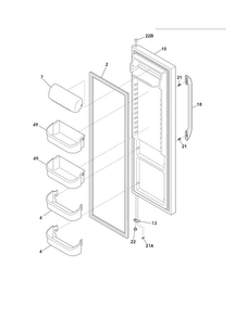 Refrigerator Door Diagram and Parts List for FFHS2322MQ5  Frigidaire Refrigerator