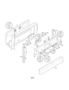 Backguard Diagram and Parts List for FEF388CJBA  Frigidaire Range