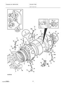 Motor/Tub Diagram and Parts List for EFLW317TIW3  Frigidaire Washer