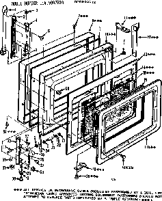 Door Parts Diagram and Parts List for 5649997810  Kenmore Microwave