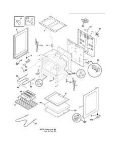 Body Diagram and Parts List for CFEF3005LWE  Frigidaire Range