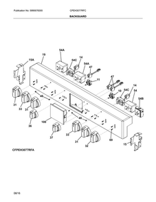 Backguard Diagram and Parts List for CPEH3077RFC  Frigidaire Range