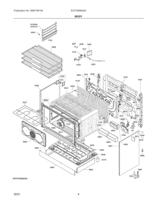 Body Diagram and Parts List for ECFI3068ASA  Frigidaire Range