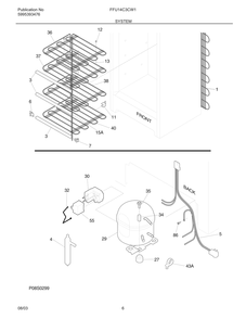 System Diagram and Parts List for FFFU14C3CW1  Frigidaire Freezer