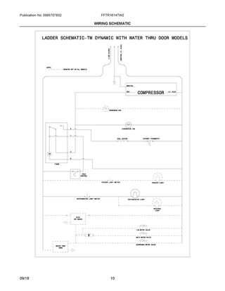 Wiring Schematic Diagram and Parts List for FFTR1614TW2  Frigidaire Refrigerator