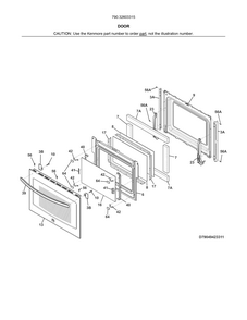Door Diagram and Parts List for 79032603315  Kenmore Range