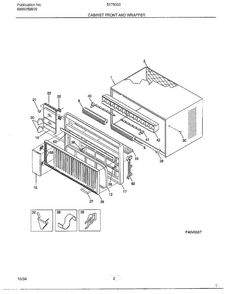 Cabinet Front And Wrapper Diagram and Parts List for 5176003A  Frigidaire Air Conditioner