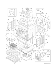 Body Diagram and Parts List for EI30EW35PSB  Electrolux Wall Oven