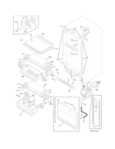 Cabinet Diagram and Parts List for FPRU19F8RFB  Frigidaire Refrigerator