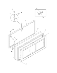 Door Diagram and Parts List for WFC15M4BW8  Westinghouse Freezer