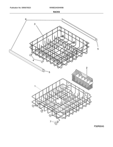 Racks Diagram and Parts List for WWBD2400HW9B  Westinghouse Dishwasher