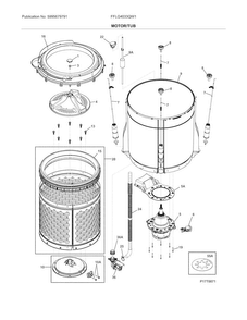 Motor/tub Diagram and Parts List for FFLG4033QW1  Frigidaire Washer Dryer Combo