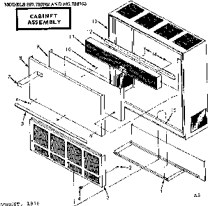 Cabinet assembly Diagram and Parts List for 867736762  Frigidaire Furnace