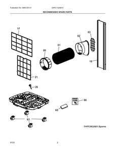 Recommended Spare Parts Diagram and Parts List for GHPC132AB10  Frigidaire Air Conditioner