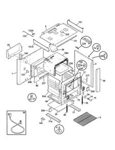 Body Diagram and Parts List for TGF645WFD5  Tappan Range