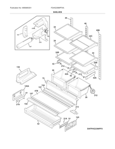 Shelves Diagram and Parts List for FGHG2366PFAA  Frigidaire Refrigerator