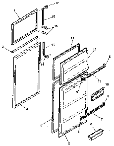 Door Diagram and Parts List for 2538791290-1987  Kenmore Refrigerator
