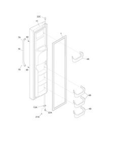 Freezer Door Diagram and Parts List for FFHS2311PF0  Frigidaire Refrigerator