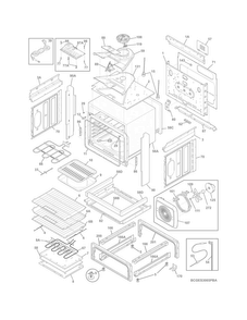 Body Diagram and Parts List for CGES3065PWA  Frigidaire Range