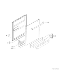 Door Diagram and Parts List for FPID2495QF0A  Frigidaire Dishwasher