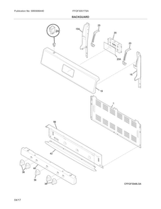 Backguard Diagram and Parts List for FFGF3051TSA  Frigidaire Range