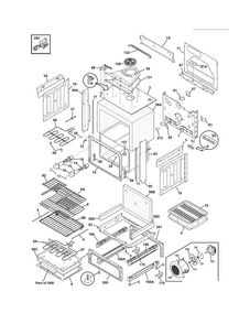 Body Diagram and Parts List for FGDS3065KFF  Frigidaire Range
