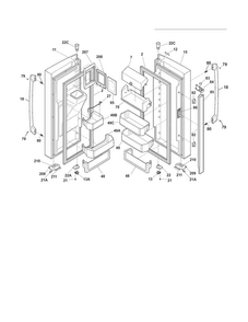 Fresh Food Doors Diagram and Parts List for EI23BC56IWA  Electrolux Refrigerator