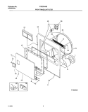 FRNT PNL, DOOR Diagram and Parts List for FGR331AS0  Frigidaire Dryer