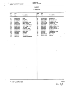 Freezer Page 4 Diagram and Parts List for 43251-0A  Frigidaire Freezer