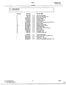 Door Page 2 Diagram and Parts List for 486647C  Frigidaire Range